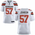 Men's Nike Cleveland Browns #57 Cam Johnson Elite White NFL Jersey