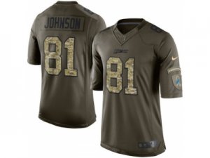 Nike Detroit Lions #81 Calvin Johnson Green Jerseys(Salute To Service Limited)