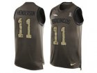 Mens Nike Denver Broncos #11 Carlos Henderson Limited Green Salute to Service Tank Top NFL Jersey