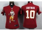 Nike Womens Washington Red Skins #10 Griffin III Red Portrait Fashion Game Jerseys