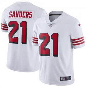 Nike 49ers #21 Deion Sanders White Color Rush Vapor Untouchable Limited Jersey