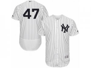 Mens Majestic New York Yankees #47 Jon Niese White Navy Flexbase Authentic Collection MLB Jersey