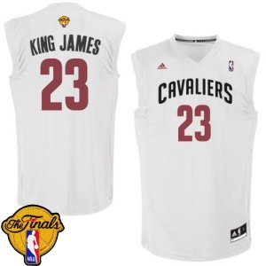 Men\'s Adidas Cleveland Cavaliers #23 LeBron James Swingman White King Jame 2016 The Finals Patch NBA Jersey