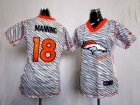 Nike Women Denver Broncos #18 Peyton Manning jerseys[fem fan zebra]