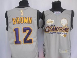 nba los angeles lakers #12 brown grey[commemorative edition]