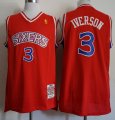76ers #3 Allen Iverson Red 1996-97 Red Hardwood Classics Jersey