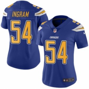 Women\'s Nike San Diego Chargers #54 Melvin Ingram Limited Electric Blue Rush NFL Jersey