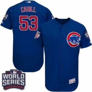 Men\'s Majestic Chicago Cubs #53 Trevor Cahill Royal Blue 2016 World Series Bound Flexbase Authentic Collection MLB Jersey