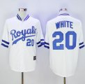 Mitchell And Ness Kansas City Royals #20 Frank White White Throwback Stitched Baseball Jersey