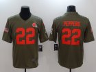 Nike Browns #22 Jabrill Peppers Olive Salute To Service Limited Jersey