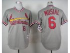 B St. Louis Cardinals #6 Stan Musial Grey 1978 Turn Back The Clock Stitched Baseball jerseys