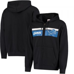 Detroit Lions Majestic Touchback Full Zip Hoodie Black