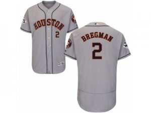 Houston Astros #2 Alex Bregman Authentic Grey Road 2017 World Series Bound Flex Base MLB Jersey