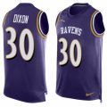 Mens Nike Baltimore Ravens #30 Kenneth Dixon Limited Purple Player Name & Number Tank Top NFL Jersey