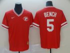 Reds #5 Johnny Bench Red Throwback Jersey