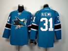 NHL San Jose Sharks #31 Antti Niemi blue jerseys[2014 new stadium]