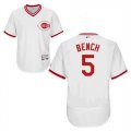 2016 Men Cincinnati Reds #5 Johnny Bench White Throwback Flexbase Authentic Collection Jersey