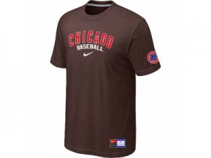 Chicago Cubs Brown Nike Short Sleeve Practice T-Shirt