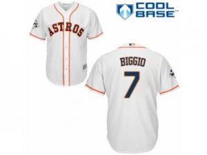 Houston Astros #7 Craig Biggio Replica White Home 2017 World Series Bound Cool Base MLB Jersey