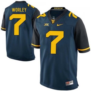 West Virginia Mountaineers #7 Daryl Worley Navy College Football Jersey