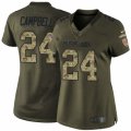 Women's Nike Cleveland Browns #24 Ibraheim Campbell Limited Green Salute to Service NFL Jersey