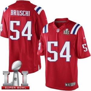 Youth Nike New England Patriots #54 Tedy Bruschi Elite Red Alternate Super Bowl LI 51 NFL Jersey