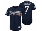 Mens Atlanta Braves #7 Dansby Swanson 2017 Spring Training Flex Base Authentic Collection Stitched Baseball Jersey