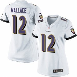 Womens Nike Baltimore Ravens #12 Mike Wallace Limited White NFL Jersey