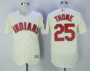 Cleveland Indians #25 Jim Thome Cream Flexbase Jersey