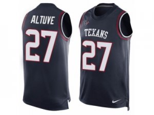 Mens Nike Houston Texans #27 Jose Altuve Limited Navy Blue Player Name & Number Tank Top NFL Jersey