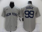 Yankees #99 Aaron Judge Gray Nike 2021 Field Of Dreams Cool Base Jersey