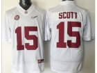 NCAA Alabama Crimson Tide #15 JK Scott white 2016 National Championship Stitched Jersey