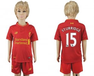 Liverpool #15 Sturridge Red Home Kid Soccer Club Jersey