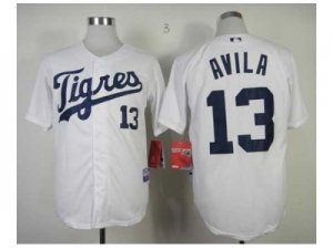 mlb jerseys detroit tigers #13 avila white[2013 new]