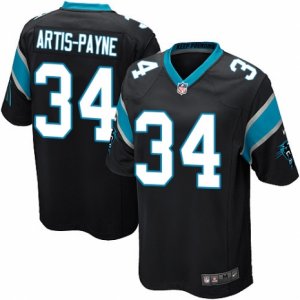 Mens Nike Carolina Panthers #34 Cameron Artis-Payne Game Black Team Color NFL Jersey