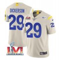 Nike Rams #29 Eric Dickerson Bone 2022 Super Bowl LVI Vapor Limited Jersey