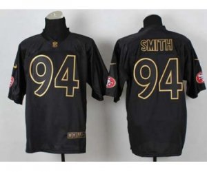 Nike jerseys san francisco 49ers #94 justin smith black[Elite gold lettering fashion]