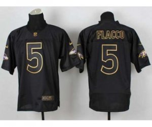 Nike jerseys baltimore ravens #5 flacco black[Elite gold lettering fashion]