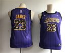 Lakers #23 Lebron James Purple Youth 2018-19 City Edition Nike Swingman Jersey