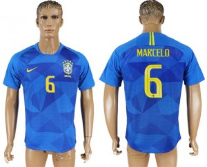 Brazil 6 MARCELO Away 2018 FIFA World Cup Thailand Soccer Jersey