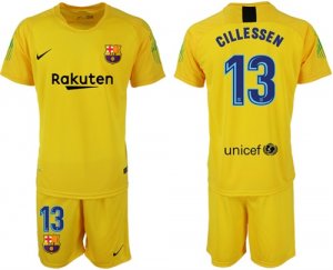 2018-19 Barcelona 13 CILLESSEN Yellow Goalkeeper Soccer Jersey