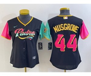 Women\'s San Diego Padres #44 Joe Musgrove Black 2022 City Connect Cool Base Stitched Jersey