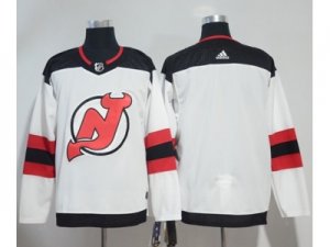 Men Adidas New Jersey Devils Blank White Road Authentic Stitched Customized Jersey