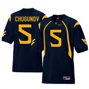 West Virginia Mountaineers #5 Chris Chugunov Navy College Football Jersey