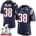 Youth Nike New England Patriots #38 Brandon Bolden Elite Navy Blue Team Color Super Bowl LI 51 NFL Jersey