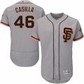 Mens Majestic San Francisco Giants #46 Santiago Casilla Gray Flexbase Authentic Collection MLB Jersey