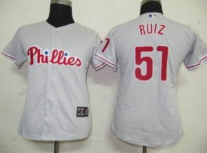 MLB Women Jerseys Philadephia Phillis #51 Ruiz Grey