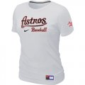 Women MLB Houston Astros White Nike Short Sleeve Practice T-Shirt