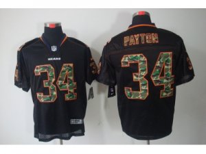 Nike NFL Chicago Bears #34 Walter Payton Lights Out Black Jerseys(Camo Number Elite)