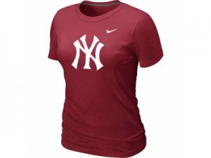 Women MLB New York Yankees Heathered Red Nike Blended T-Shirt